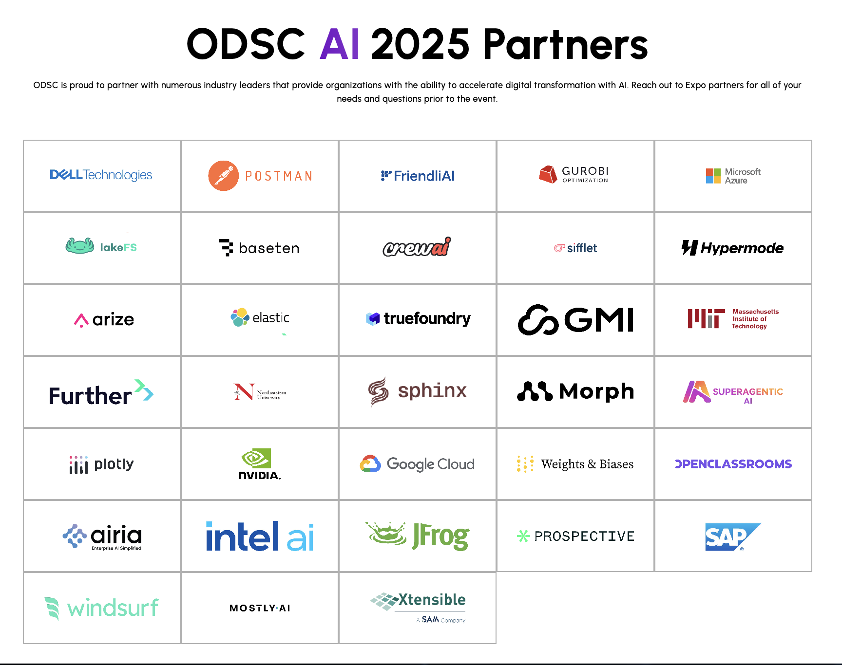 ODSC AI West 2025 Partners including Superagentic AI