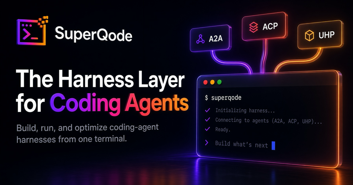 SuperQode v2, the harness interoperability layer for coding agents, connected over A2A, ACP and UHP